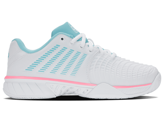 K-Swiss EXPRESS LIGHT 3 PADEL WHITE/SOFT NEON BLUE/NEON BUBLE GUM
