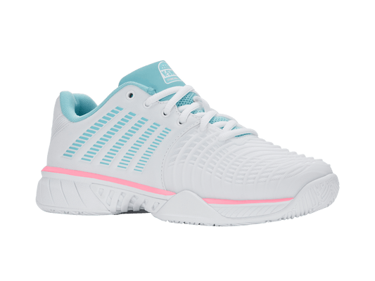 K-Swiss EXPRESS LIGHT 3 PADEL WHITE/SOFT NEON BLUE/NEON BUBLE GUM
